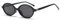 LIGOES Kleine ovale Sonnenbrille Polarisierte TR90 Sonnenbrille Retro Vintage Retro Koreanischer Stil Selfies Ins Brillen Schatten (black)