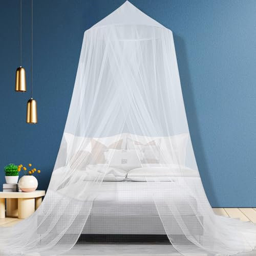 Axingqiwu Moskitonetz Bett für Doppelbett Einzelbett, Fliegennetz Bett, Himmelbett Vorhänge, Reise Betthimmel 60 * 250 * 1100CM, Mückennetz Net Bett für Reise und zu Hause Indoor Outdoor
