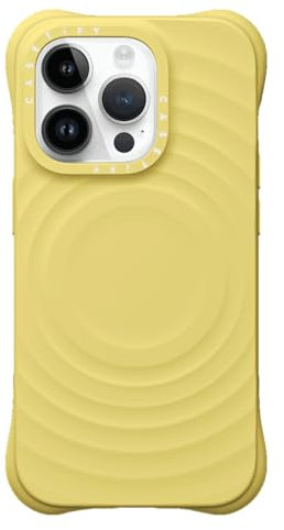 CASETiFY Ripple Silicone Case for iPhone 14 Pro [Magsafe Compatible / 6.6 ft. 2X Military Grade Drop Protection] Soft-Touch, Secure Grip - Buttercream Yellow