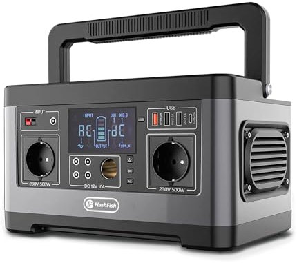 Irishom P63 Estación de energía portátil 140400mAh/520Wh Generador Solar 500W CPAP Estación de energía de batería con 2 tomacorrientes de 230 V CA / 4 Puertos de CC / 1 Puerto de Carga rápida