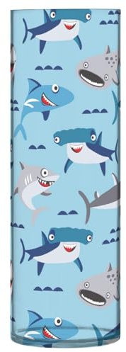 Kunststoff Blumenvase mit Hai für die Dekoration Ihres Hauses 30 x 9 cm Tischvasen Deko Hauses Wohnzimmer Esszimmer Tischdeko