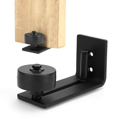 QWORK® 2 Pièces Guide Porte Coulissante sol Réglables, Rail Porte Coulissante, Guide Porte Coulissante avec Vis