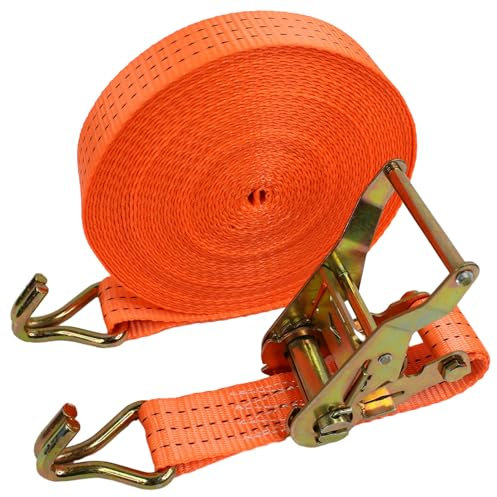 M&Catree Spanngurte je Länge 6 m Spanngurte mit Ratsche und Haken belastbar bis 3000 kg | Breite 38mm | LKW | Ladungssicherung