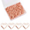 Amexo 100Stück Büroklammern Herz Gold, BüroklammerHerz Set mit Transparentbox 2.8cm Büroklammer Halter Ideal zum Sortieren und Befestigen von Dokumenten Herz Paper Clips Papierklammern (Roségold)