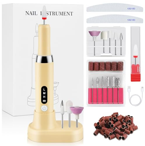 Fresa per Unghie Professionale Manicure 35000 Giri Lima Elettrica Frese Nail Drillpedicure Elettrico Semipermanente Micromotore Gel Portatile Macchina Set Trapano Cuticole senza Filo Calli Duroni