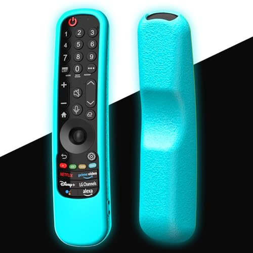 Case for LG Magic Remote MR23GN 2021-2024, Cover for LG Remote MR22GA MR22GN MR23GA MR24GN Silicone Skin Sleeve Glow in The Dark Blue