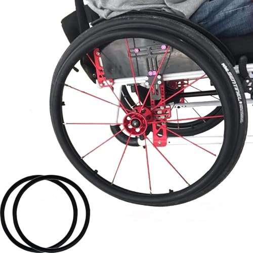 Fundas Protectoras para Ruedas Traseras de Sillas de Ruedas de 20/22/24 Pulgadas, Cubierta de Rueda Trasera para Silla de Ruedas para Mejorar el Agarre y La Tracción,BLACK-22in