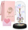 SinLaw Rose Eternelle sous Cloche,Fleur Eternelle sous Cloche LED et Cartes,Rose Artificielle Galaxy Rose pour Femmes,Cadeaux pour la Saint Valentin,fête des mères,Idéal Rose Cadeau pour Noë (Blanc)