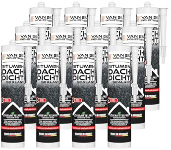 VAN ES Bitumen Dach Dichtstoff lösemittelfrei 12x 300ml Kartusche Reparatur Kleber