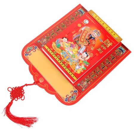 DIYEAH Chinesischer Wandkalender Im Traditionellen Stil Hängend Mit Klarer Druckqualität Für Neujahrsdekoration Planung Von Glücklichen Tagen