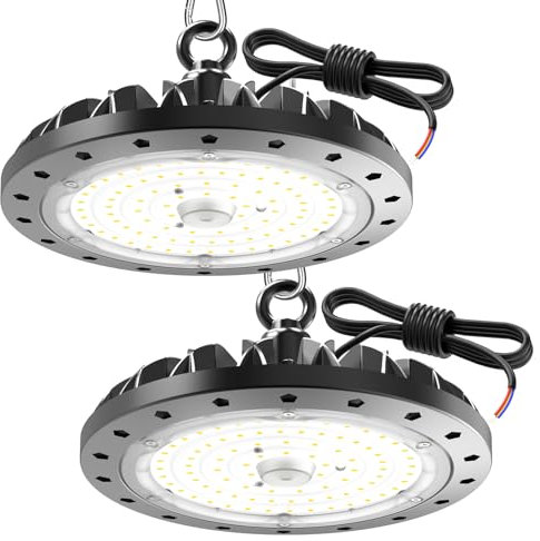 Probapro 200W LED UFO Industriebeleuchtung - 20000LM LED Hallenstrahler, IP65 Wasserdicht Werkstattlampe, 6000K Kaltweiß Hallenbeleuchtung LED für Baustelle, Lager, Fabrik (2 Stück)