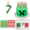 13PCS Gaming Birthday Candles, Number 7 Candle Pixel Cake Toppers with Green & Red Long Thin Candles, Cartoon Game Theme Birthday Candle for Boys Girls Wedding Baby Shower Video Game Party Supplies