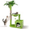 Eukue Set di tiragraffi per gatti, altezza 110 cm, albero tiragraffi per gatti di grandi dimensioni, stabile, molto resistente, albero di gatto, cestino di peluche, per gattini fino a 10 kg, verde