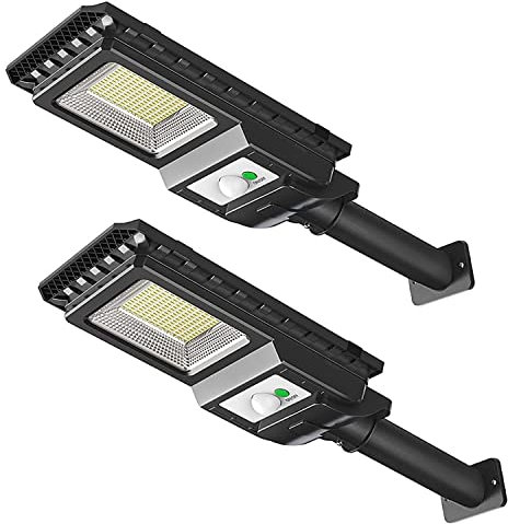 LEKIA Lampadaire Solaire Exterieur Puissante, 156 LED 2000 Lumens Lampe Solaire Exterieur à Détecteur de Mouvement, Étanche Projecteur Lumiere Solaires Exterieur Murale pour Cour, Clôture, Jardin