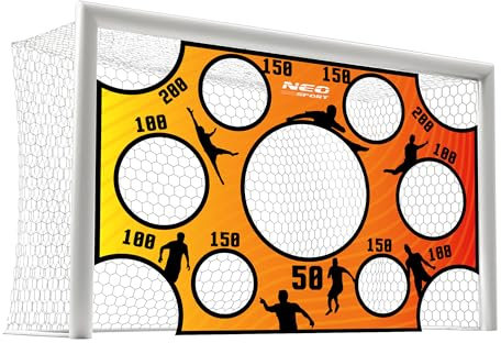 Neo-Sport Torwand Trainer Fußballtor 300 x 200 cm Fußballmatte mit Schusslöchern Wasserdicht Blau