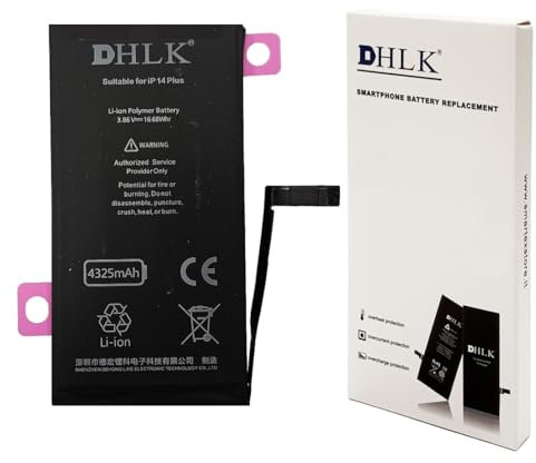 DHLK® TI Line Batterie de Remplacement Compatible avec iPhone 14 Plus (A2632, A2885, A2888, A2887) - Capacité 4325 mAh