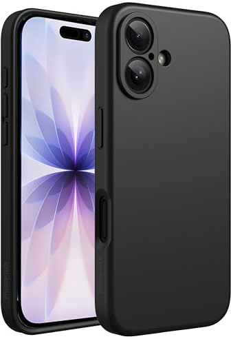 Pristine-Tech Silicone Case Designed for iPhone 17 Case, Soft Ultra Slim Protective Shockproof Liquid Silicone Phone Case Cover with Anti-Scratch Microfiber Lining-Black
