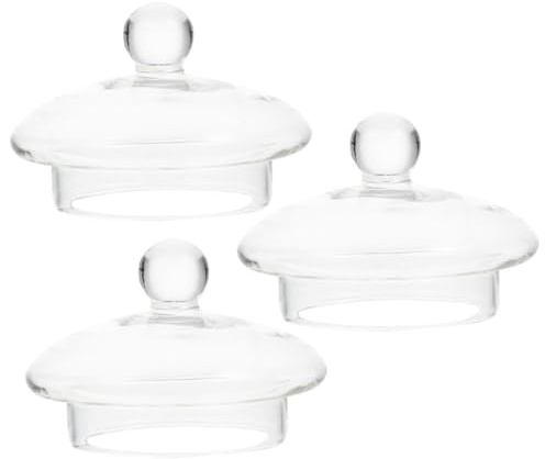 NIYANGLE Tea Kettle Glass Lid Replacement 3Pcs Leak-Proof Covers 8.2Cm for Glass Pots and Loose Tea Brewing