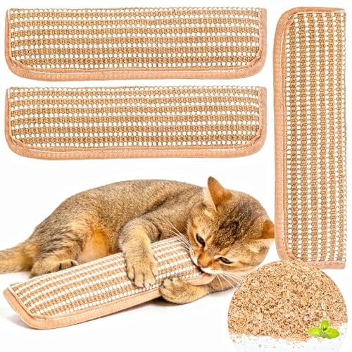 LECHONG 3-Pack Sisal Cat Catnip Toys, 3-in-1 Natural Organic Catnip Kicker Pillows Durable Interactive Cat Toys for Indoor Cats Kitten Chewing Scratching and Teething