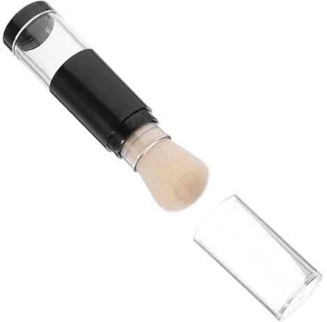 CATIEBYE Pinceau à Poudre de Maquillage Portable Réservoir Intégré, Fibres Synthétiques Douces, Design Compact pour Voyage et Application de Fond de Teint en Toute Simplicité
