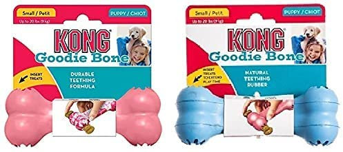 Kong Puppy Kong Goodie Bone Spielzeug-Knochen und Leckerli-Spender für zahnende Welpen Größe S/M