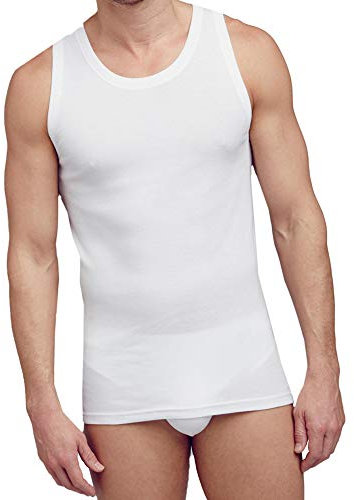 Jockey Luxury Cotton A-Shirt - Unterhemd Herren Tanktop aus 100% Baumwolle| atmungsaktives Funktionsunterhemd | ärmelloses Unterziehhemd | figurbetonte Passform ohne verrutschen, in Weiß