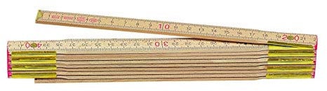 Metrica 23110 Holzgliedermassstab 2 m, rote Dezimalen, naturfarbe