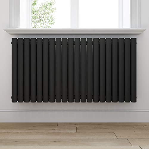 SONNI Mordern Heizkörper Röhren 600x1180mm Doppellagig Badezimmer/Wohnraum Seitenanschluss Anthrazit Badheizkörper Radiator