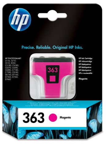 HP C8772EE 363 Original Ink Cartridge, Magenta, Single Pack