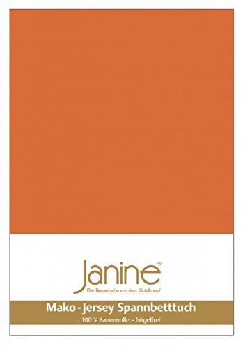 Janine Spannbettlaken Mako Feinjersey Classic Jersey 5007, Größe:140 x 200-160 x 200 cm, Farbe:rost-orange 67