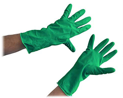 Triplast Household Rubber Gloves (6 Pairs, Green, Large) | Hygiene, Cleaning & Long Lasting | Made from Natural Rubber