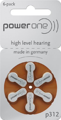 Power One Size 312 Hearing Aid Batteries 60 Batteries
