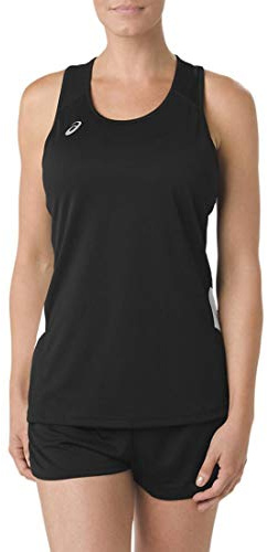 ASICS Women's Women's Team Sweep Singlet, Black/White, Medium
