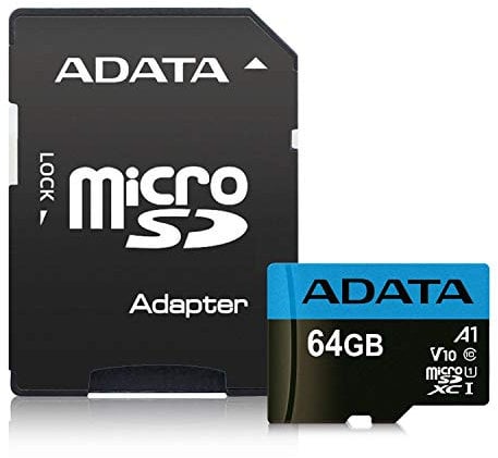 SD MicroSD Card 64GB ADATA SDXC (UHS-I Class 10) m. Ada Retail