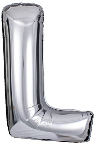 ballonfritz® Ballon Buchstabe L in SILBER - XXL 40/102cm - Folienballons für Luft oder Helium als Geburtstag, Jubiläum, Hochzeit oder Abschluss Geschenk, Party Dekoration oder Überraschung