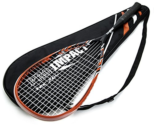 PRO IMPACT Graphite Carbon Fiber Squash Racket with Carry-On Cover & Durable Strings - Full Size Lightweight Racquet for Men & Women - Designed for Enhanced Control Skill Levels