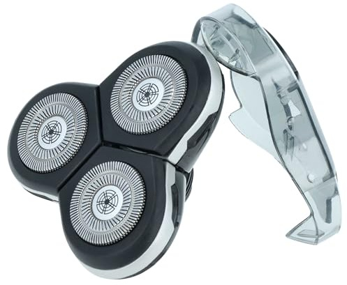 vhbw Ersatz-Scherkopf für Philips RQ1251, RQ1260, RQ1275, RQ1280, S9000 Series Elektrorasierer - Silber, Rotierend, Nass, Kabelgebunden, Unisex, Erwachsene, Schwarz