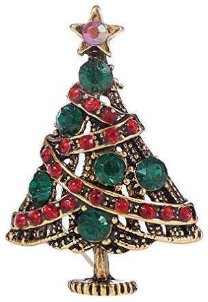 YAZILIND Sapin De Noël Bell Broches pour Le Mariage Bouquet Pin Pull Casquettes Boucle Zircon Bijoux De Noël Accessoires Cadeau