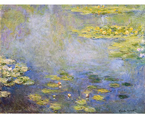 Fine Art Prints Claude Monet Waterlilies Large Art Print Poster Wall Decor Premium Mural, Unframed Paper 18X24, 18 x 24 inches