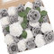 Floroom Künstliche Blumen, 50 Stück, echt aussehend, schimmernd, silbergrau, Schaumstoff, künstliche Rosen mit Stielen für DIY-Weihnachtsbaum, Weihnachten, Blumenarrangements, Heimdekoration