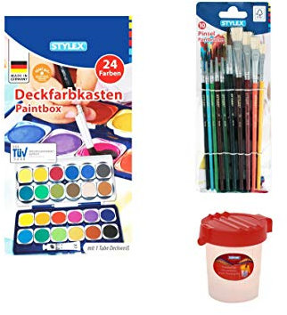 Stylex Schuldeckfarbkasten (1, Komplett-Set 24er Kasten)