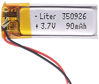 Akku 350926 LiPo 3.7V 90mAh 0.333Wh 1S 5C Liter Energy Battery Lithium Polymer Batterien Schutzplatine für Elektronik Wiederaufladbar - Nicht geeignet für Funksteuerung 28x9x4mm (90mAh|350926)