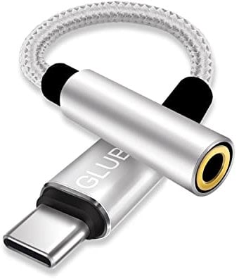 GLUBEE USB C to 3.5mm Jack Adapter, Typc C to 3.5mm Aux Headphone Adapter Hi-Res DAC Chip Compatible with Pad Pro 2020, Galaxy S20+ 20 Note 20, Pixel 4 XL, OnePlus 8T 7T, Mate 40 Pro…