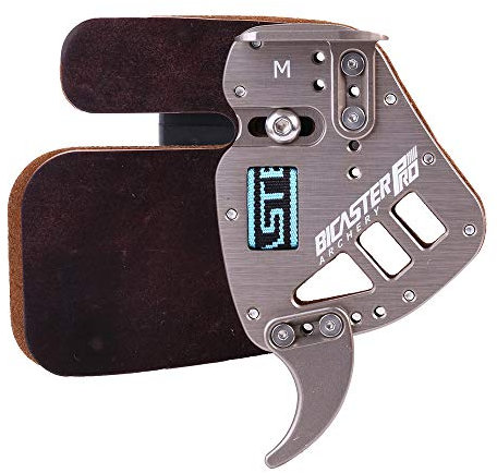 BICASTER Bogenschießen Fingertabs Fingerschutz Horween Cordovan Leder + Aluminium für Recurve Bogen (Silber, M)