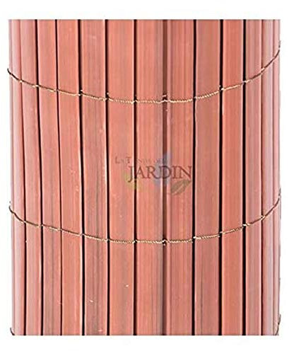 Suinga Sichtschutzzaun aus PVC 2 x 3 m, braun teak DOPPELSEITIG für Gärten und Terrassen.