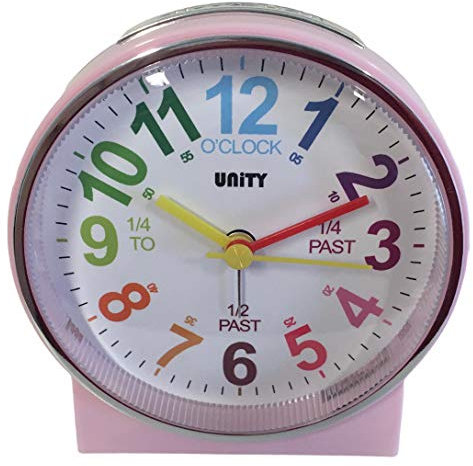 Unity Wecker Kinderwecker Piepton 49027, Rose, 10.5 x 10.5 x 6.5cm