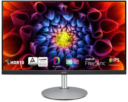 Acer Monitor IPS sin Marco CBL282K smiiprx de 28 Pulgadas UHD 4K (3840 x 2160) | Tecnología AMD FreeSync | 90% DCI-P3 | Monitor Ergo Stand | TUV/Eyesafe | 1 Puerto de Pantalla y 2 Puertos HDMI 2.0,