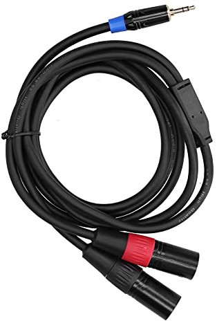 Hakeetaa Cavo Stereo da 3,5 Mm a Doppio XLR, Mini Jack da 1/8 di Pollice a 2 XLR Maschio con Adattatore a Y Splitter, Cavo in PVC Ad Alta Elasticità, Plug And Play, Semplice da Usare(5M)
