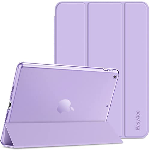 EasyAcc - Custodia per iPad 10.2 2019 iPad 7 generazione, ultra sottile, trasparente, opaca, con funzione di accensione e spegnimento automatico, per iPad da 10.2 2019 (Viola)