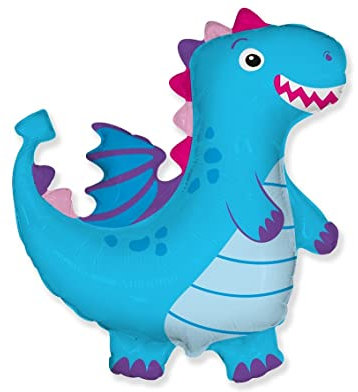 Ballonim® Drache Blau ca. 80cm Luftballons Folienballon Party Dekoration Geburtstag